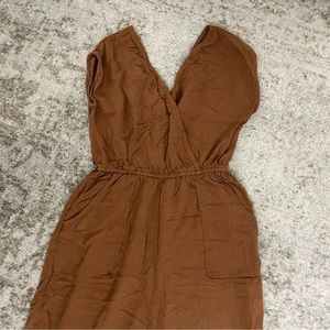 Brown ankle length romper perfect for fall